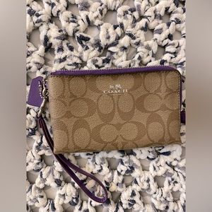 Coach Purple & Brown Clutch